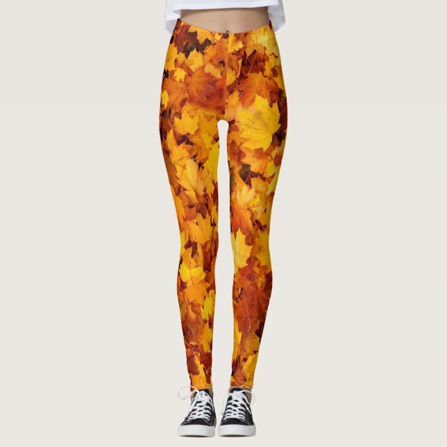 Maple Löv Mönster Leggings (Framsida)