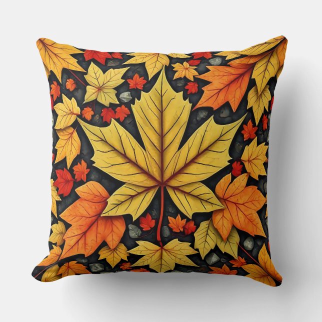 Maple Löv Mosaic Dekorativ kudde (Framsida)