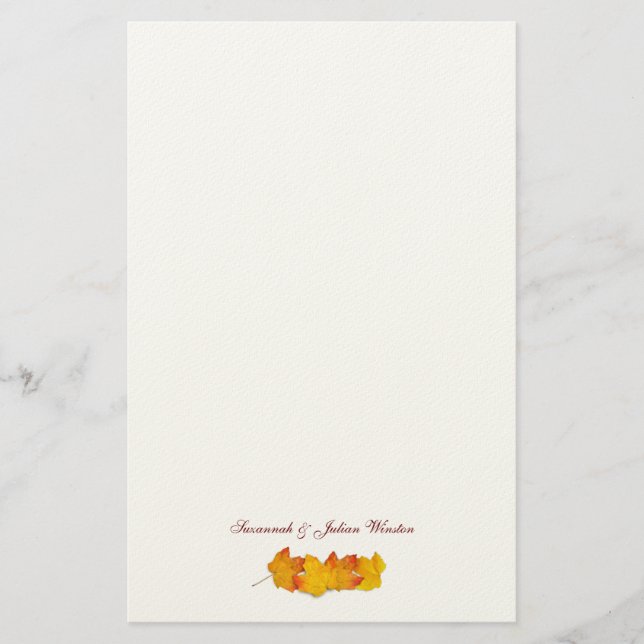 Maple Löv Namnteckning skrivpapper som omfattas av Brevpapper (Framsida)