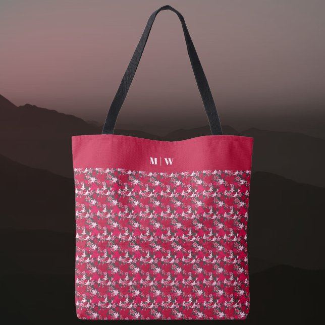 Maple-Löv på en bakgrundsskylt för kol Tygkasse (Maple Leaves on a Charcoal Background Tote Bag by The Canadian Outpost Shop)