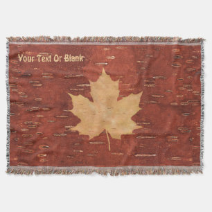 Maple Löv på inre Birch Bark Filt