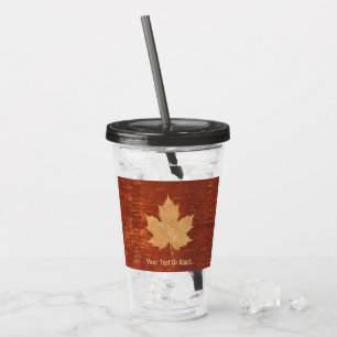 Maple Löv på inre Birch Bark Take Away Mugg
