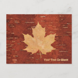 Maple Löv på inre Birch Bark Vykort