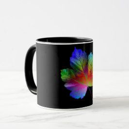 Maple Löv på svart bakgrund Mugg