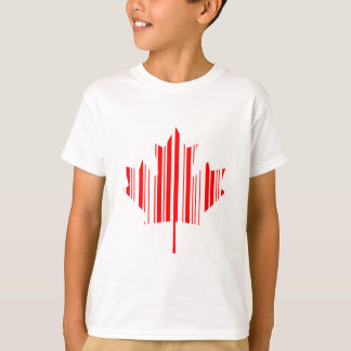 MAPLE LÖV PUB CODE CANADA FLAGGA Barcode Mönster T-shirt