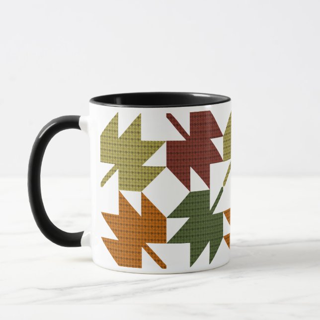 Maple Löv Quilt Mönster Design 1 Mugg (Vänster)