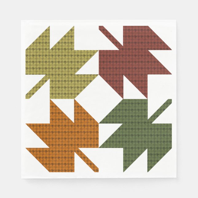 Maple Löv Quilt Mönster Design 1 Pappersservett (Framsidan)