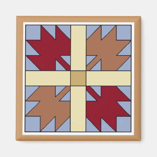 Maple Löv Quilt Mönster Square Magnet