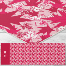 Maple Löv-Red på Rosa Background