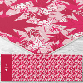 Maple Löv-Red på Rosa Background