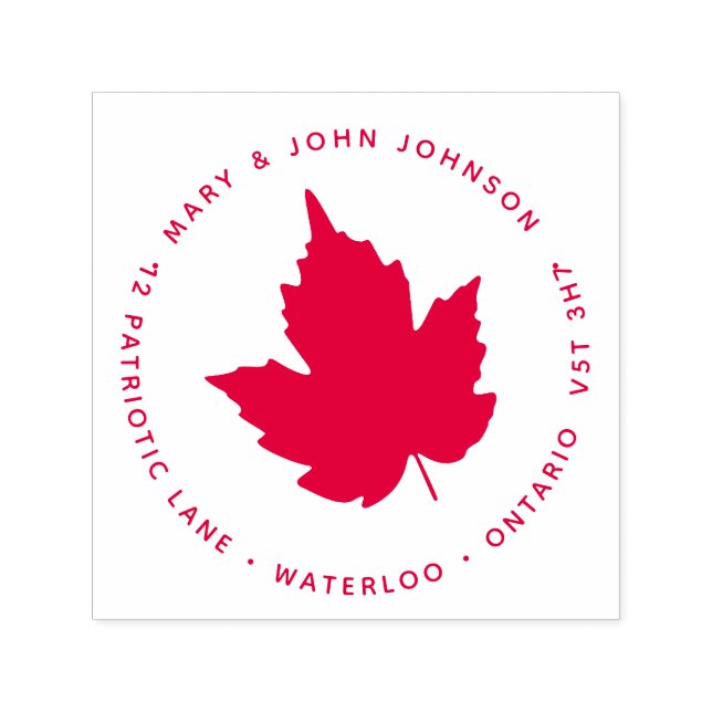 Maple Löv Returadress Canada Circle Round Självfärgande Stämpel (Design)
