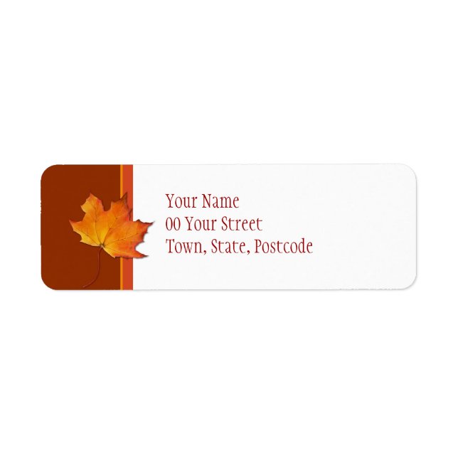 Maple Löv Return-adressetikett Returadress Etikett (Framsidan)