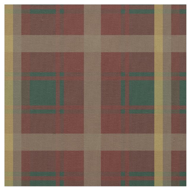 Maple Löv Tartan Tyg (Närbild)