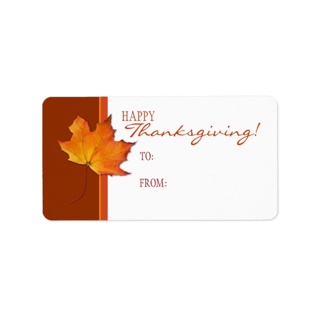 Maple Löv Thanksgiving Gift Märkre-etikett Adressetikett (Framsidan)