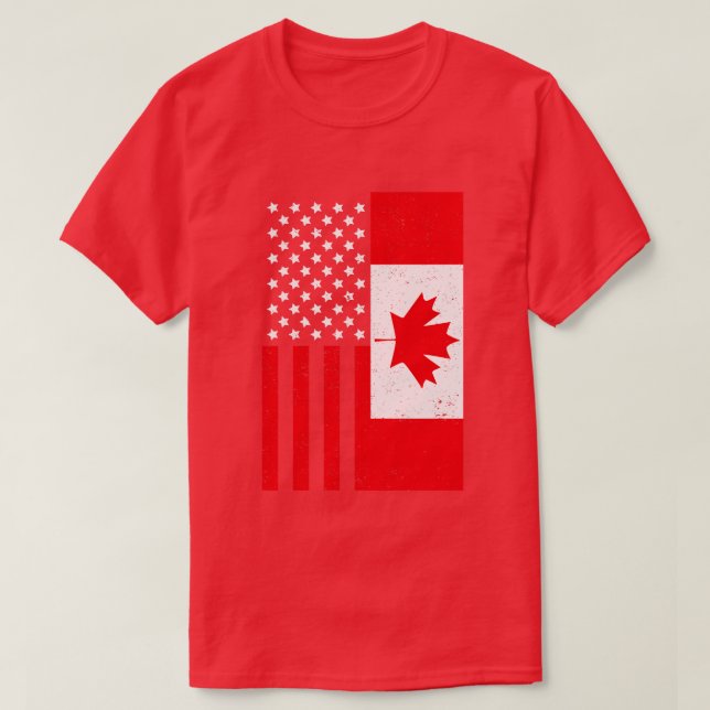 Maple Löv USA Canadian Flagga American Vänskap C T Shirt (Design framsida)