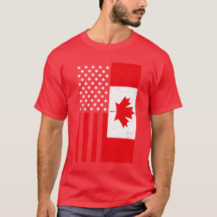 Maple Löv USA Canadian Flagga American Vänskap C T Shirt