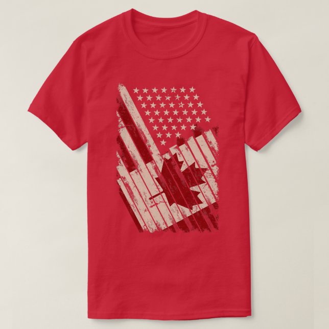 Maple Löv USA Flagga Kanada T Shirt (Design framsida)