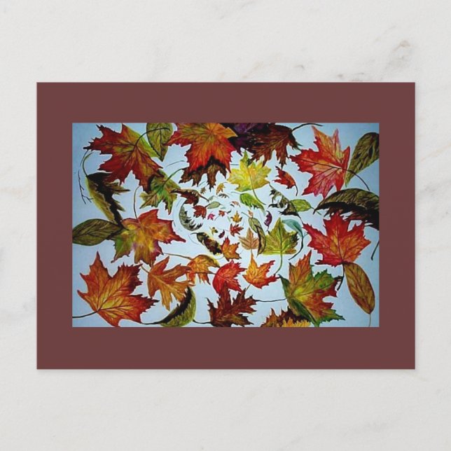 Maple Löv Vortex-målning Vykort (Framsida)