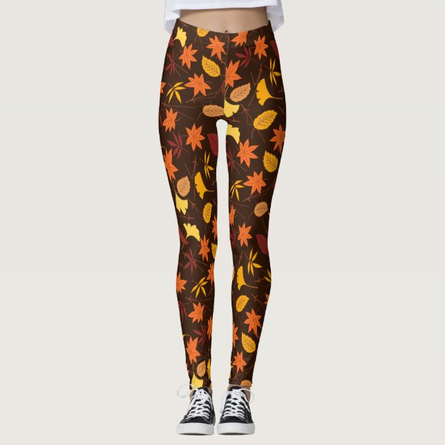 Maple Lövs Mönster-45947 Leggings (Framsida)