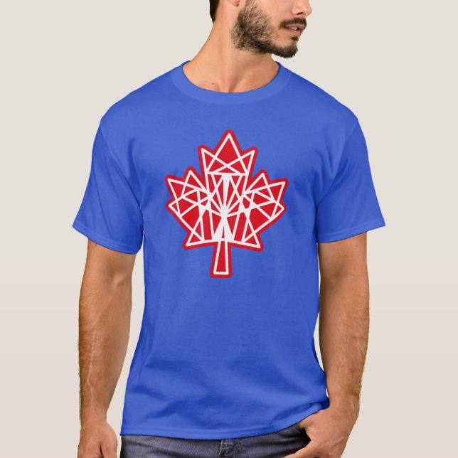 MAPLE MADE WITH TRIANGLES CANADA FLAG BY MASANSER T SHIRT (Framsida)
