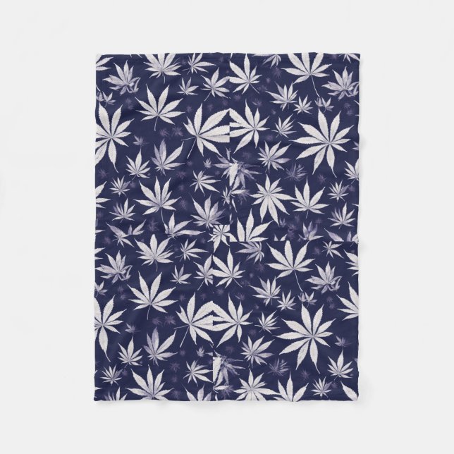 Maple Noir: Black Färg Stil Mode" Fleecefilt (Framsidan)