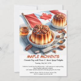 Maple- och Pecan-Paj vattenfärgsdesign | Kanada-da Inbjudningar