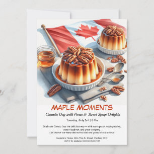 Maple- och Pecan-Paj vattenfärgsdesign Kanada-da Inbjudningar