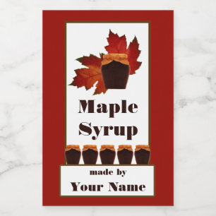 Maple-pyrup-etikett 3x2 mat etikett