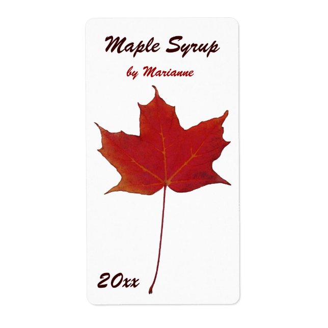 Maple sirap canup label fraktsedel (Framsidan)
