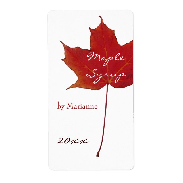 Maple sirap canup label fraktsedel (Framsidan)