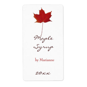 Maple sirap canup label fraktsedel