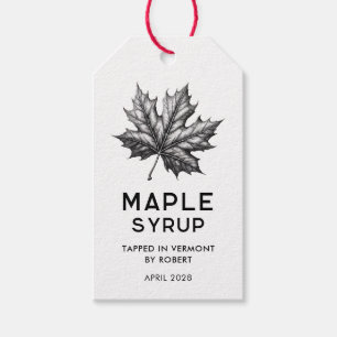 Maple-sirap-homemade-recept med löv presentetikett