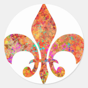 Maple Star Designer Fleur-de-Lis Runt Klistermärke