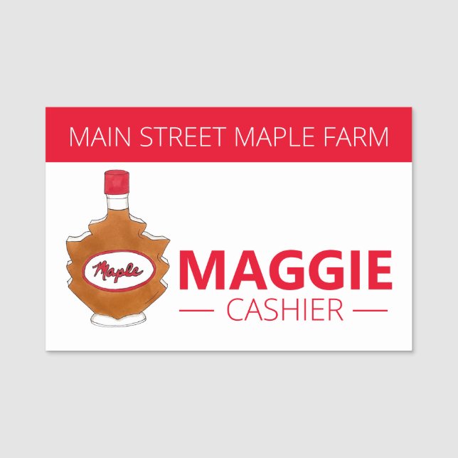 Maple Sugar Syrup Maine Canada Löv Namnbricka (Framsida)