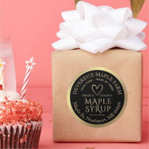 Maple Syrup 100 % Pure tillverkat av Träd Guld Hea Runt Klistermärke