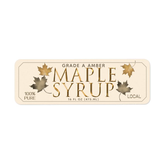 MAPLE SYRUP-adressetikett för returadress Etikett (Framsidan)