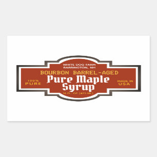 Maple Syrup Barrel Åldras Old Stil Label Rektangulärt Klistermärke
