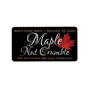Maple Syrup Black Product Label Ingredients Löv Adressetikett