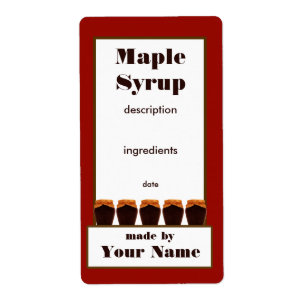Maple Syrup Burk-etikett 2 Fraktsedel