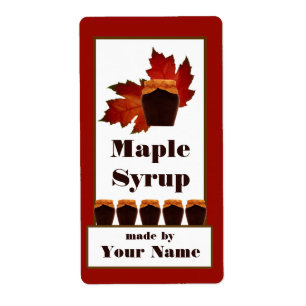 Maple Syrup Burk-etikett Fraktsedel