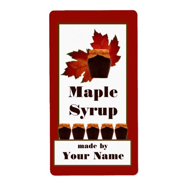 Maple Syrup Burk-etikett Fraktsedel (Framsidan)