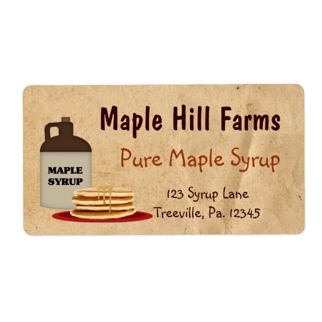 Maple Syrup Business Label Fraktsedel (Framsidan)