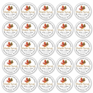 Maple Syrup Colorful Maple Löv Anpassningsbar Labe Klistermärken
