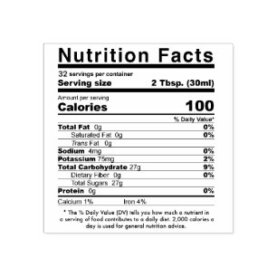Maple Syrup Editable Nutrition Facts Frimärke 2020 Stämpel