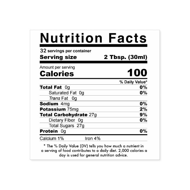 Maple Syrup Editable Nutrition Facts Frimärke 2020 Stämpel (Tryck)