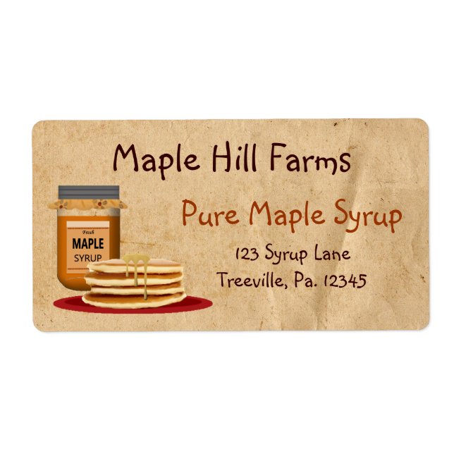 Maple Syrup-etikett Fraktsedel (Framsidan)