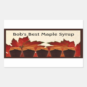 Maple Syrup-etikett Rektangulärt Klistermärke
