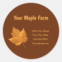 Maple Syrup Farm Amber Gult Brown Land Rustic Runt Klistermärke