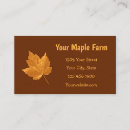 Maple Syrup Farm Amber Gult Brown Land Rustic Visitkort