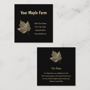 Maple Syrup Farm Beige Black Land Rustic Fyrkantigt Visitkort